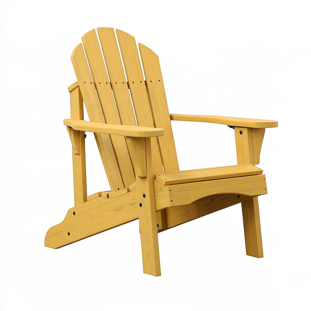 Sedia Adirondack 83 x 76 x 96 cm in legno giallo pieghevole da esterno