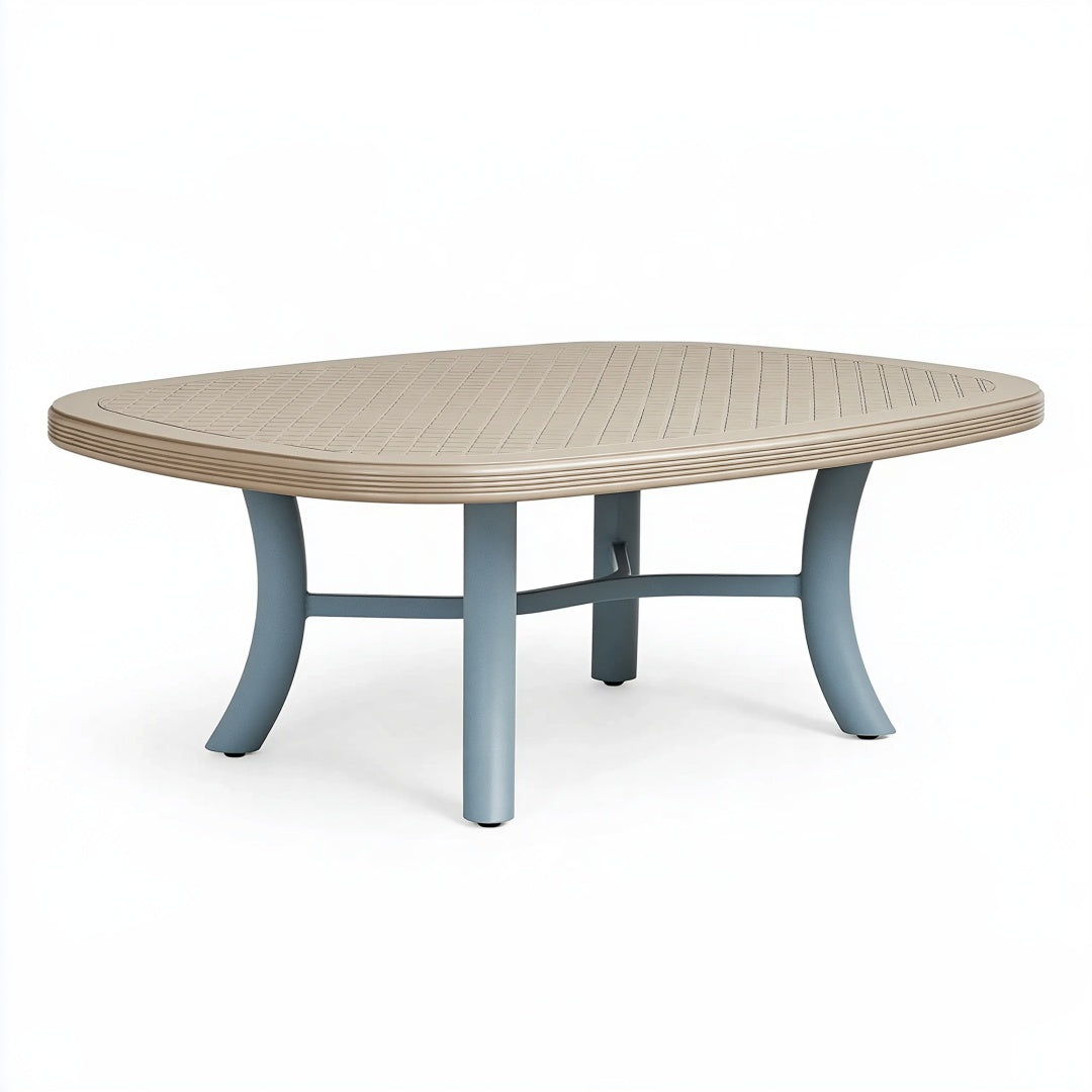 Tavolo da giardino ovale 180 x 100 x 75 cm in plastica e metallo beige grigio stile moderno
