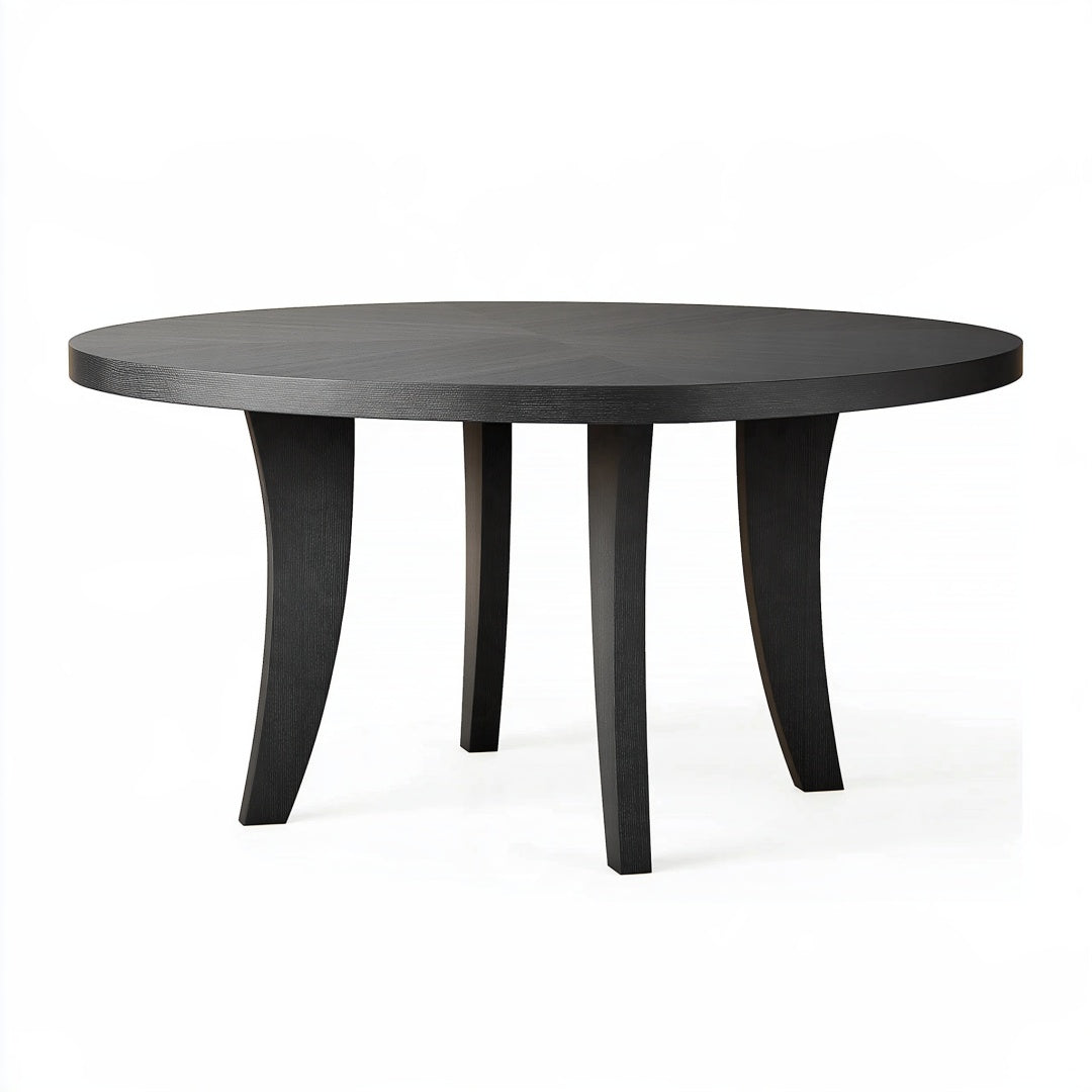 Tavolo da pranzo rotondo 120 cm in legno nero - stile moderno