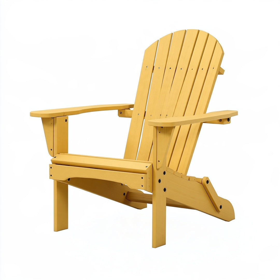 Sedia da giardino Adirondack 80 x 76 x 98 cm in legno giallo pieghevole
