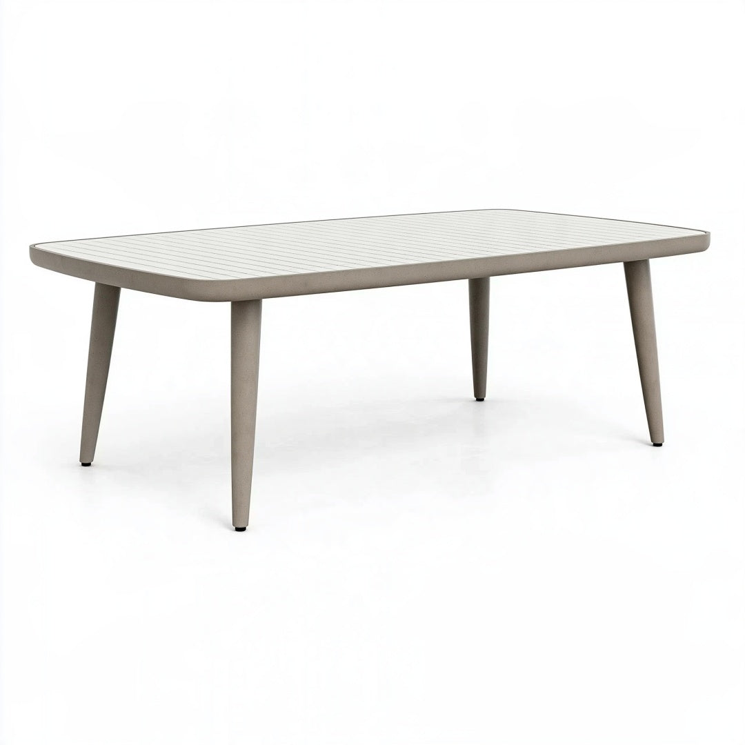 Tavolo da pranzo da esterno 180 x 90 x 75 cm in alluminio grigio tortora moderno