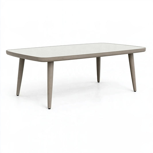 Tavolo da pranzo da esterno 180 x 90 x 75 cm in alluminio grigio tortora moderno