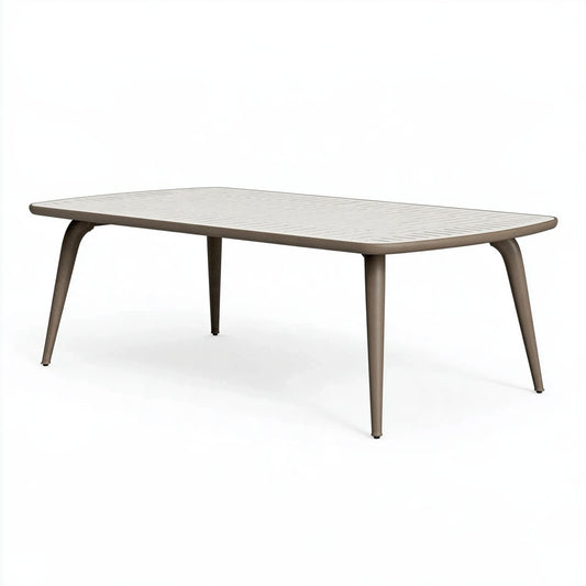 Tavolo da esterno 160 x 90 x 75 cm in metallo tortora - stile moderno