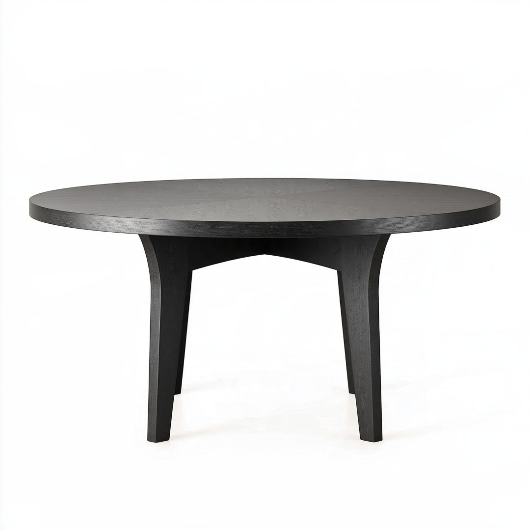 Tavolo da pranzo rotondo diametro 120 cm in legno nero - moderno