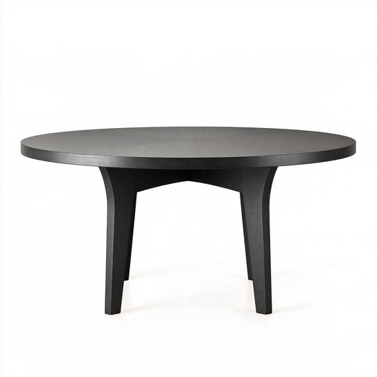 Tavolo da pranzo rotondo diametro 120 cm in legno nero - moderno