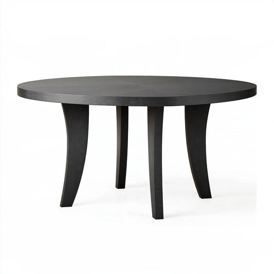 Tavolo da pranzo rotondo 120 cm in legno nero - stile moderno