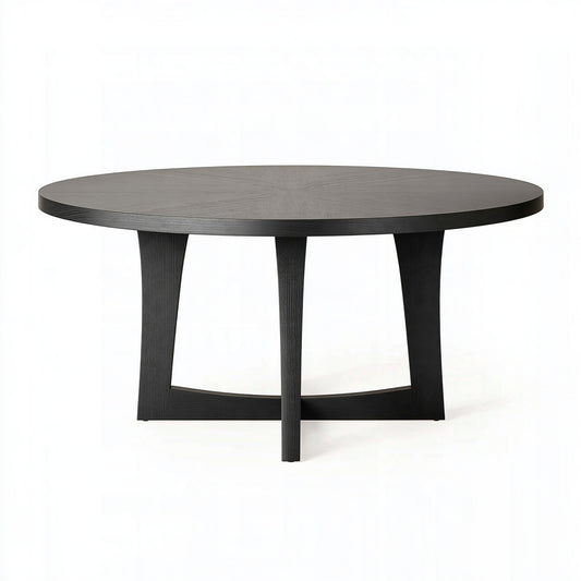 Tavolo da pranzo rotondo diametro 120 cm in legno nero stile moderno